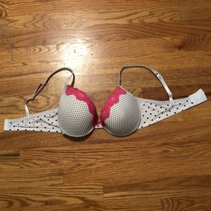 Polka Dot Bra With Pink Lace Cup lining